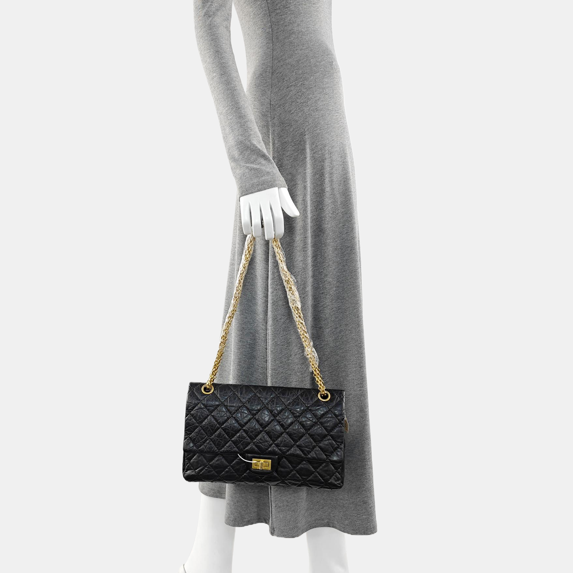 2.55 227 (jumbo) Quilted Calfskin Black