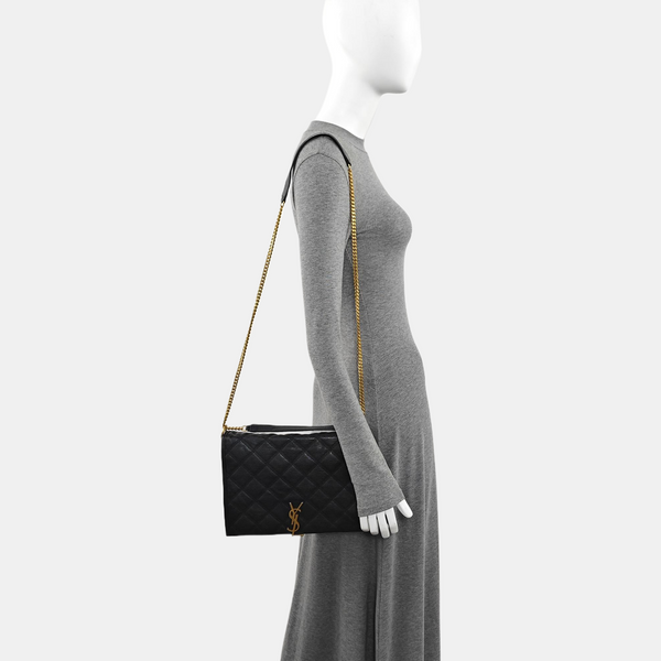 BECKY Small Quilted Lambskin Black
