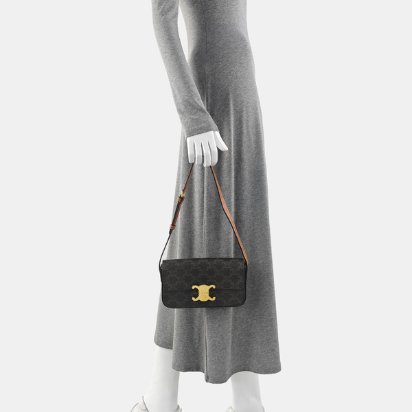 TRIOMPHE Small Coated Canvas Brown
