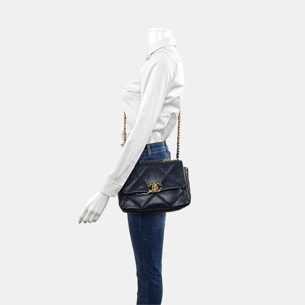 CHANEL 19 Small Quilted Lambskin Blue