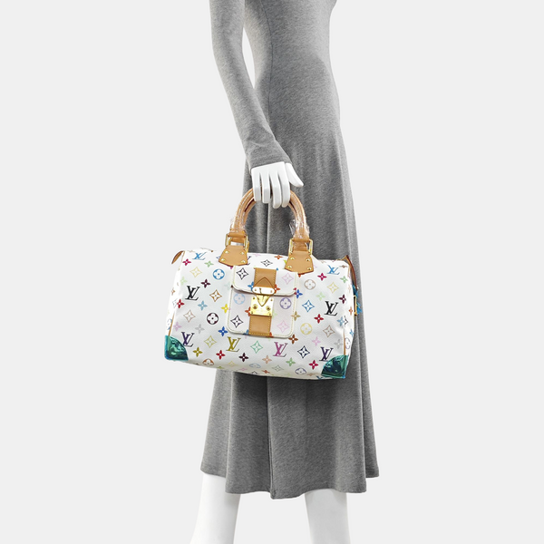 LV × TM SPEEDY 30 Monogram Coated Canvas White