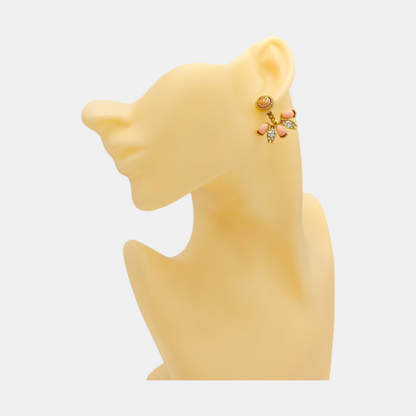 Interlocking G Metal Pink Stud Earrings