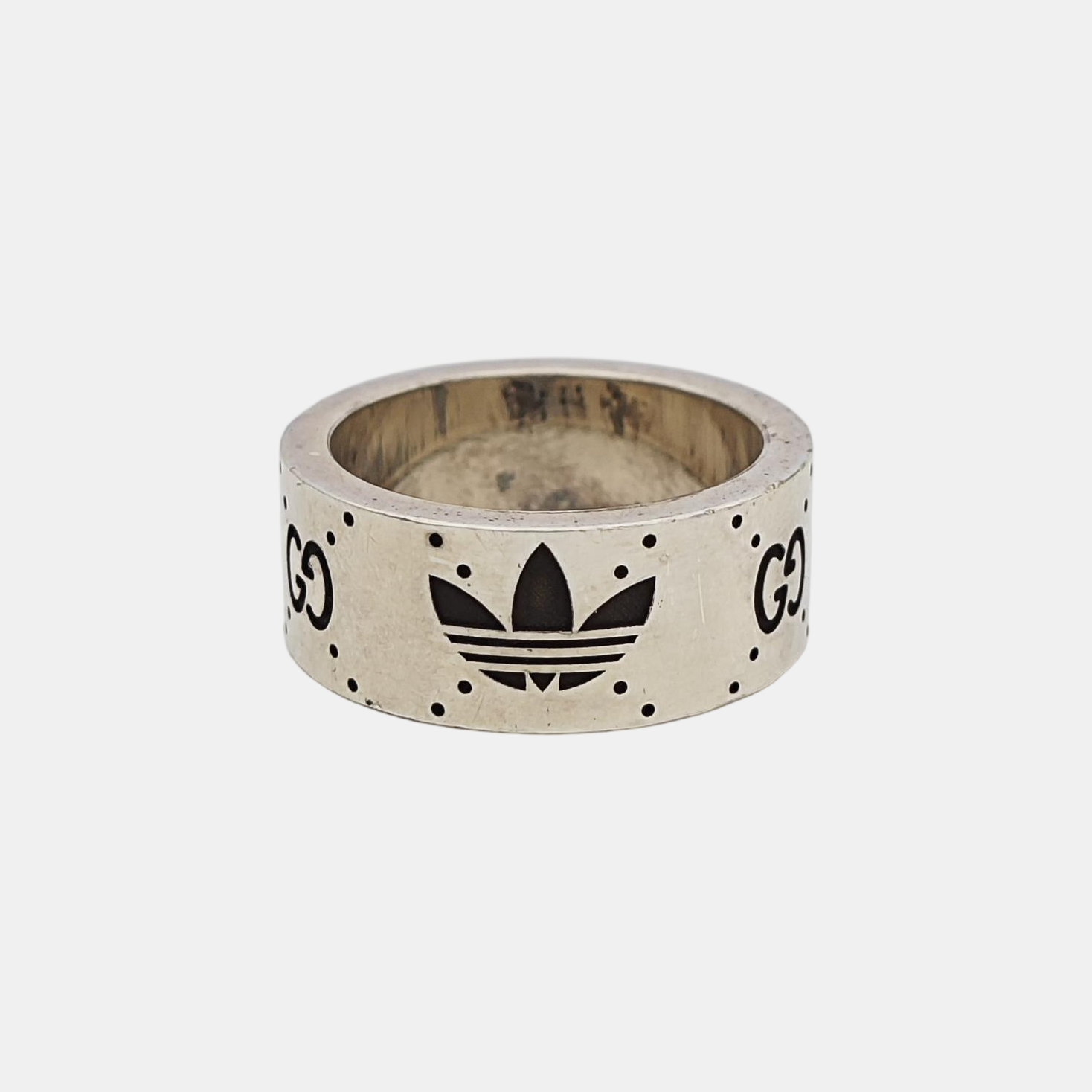 Adidas X Gucci 925 Sterling Silver Ring EU 58