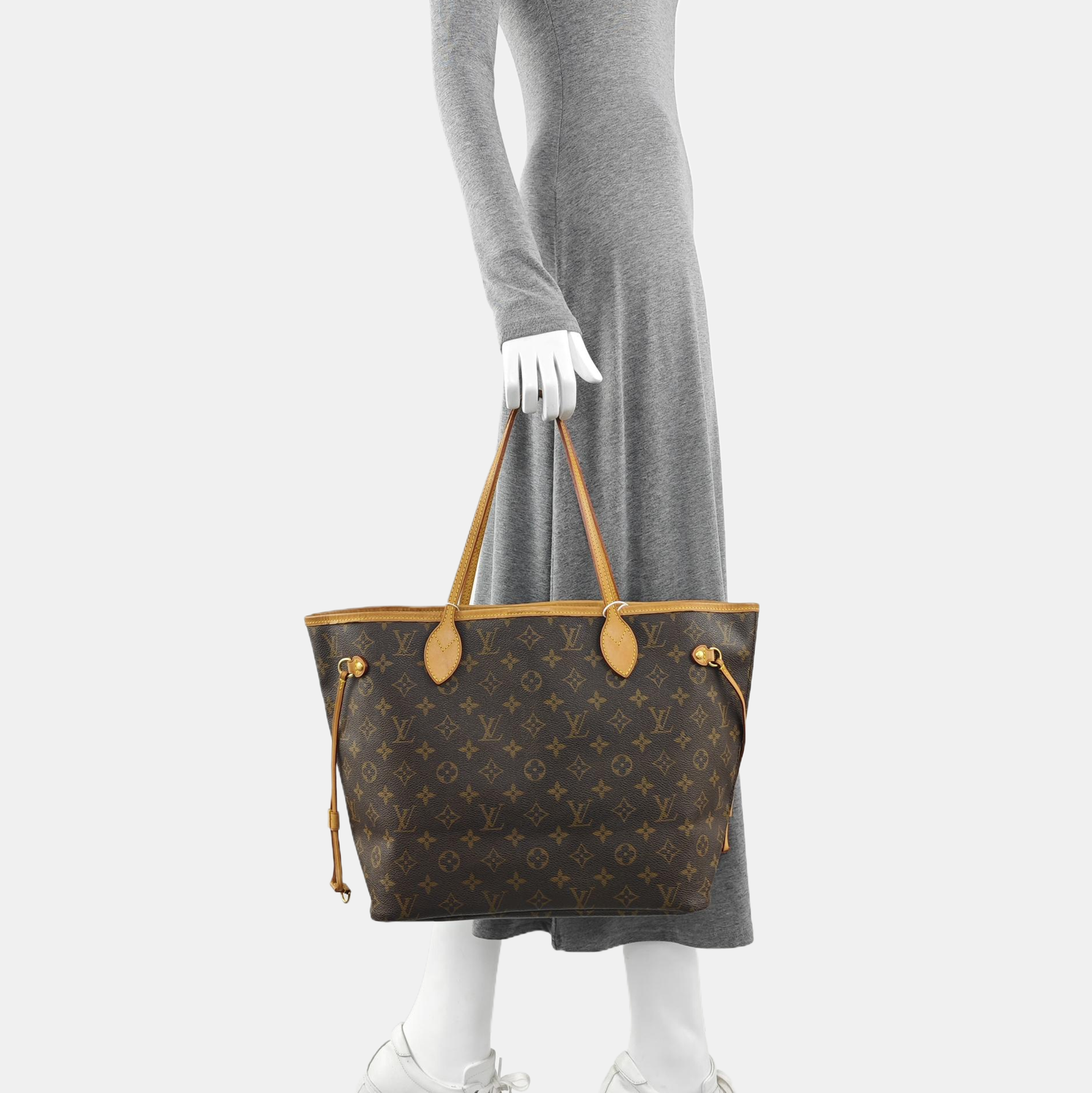 NEVERFULL MM Monogram Coated Canvas Brown
