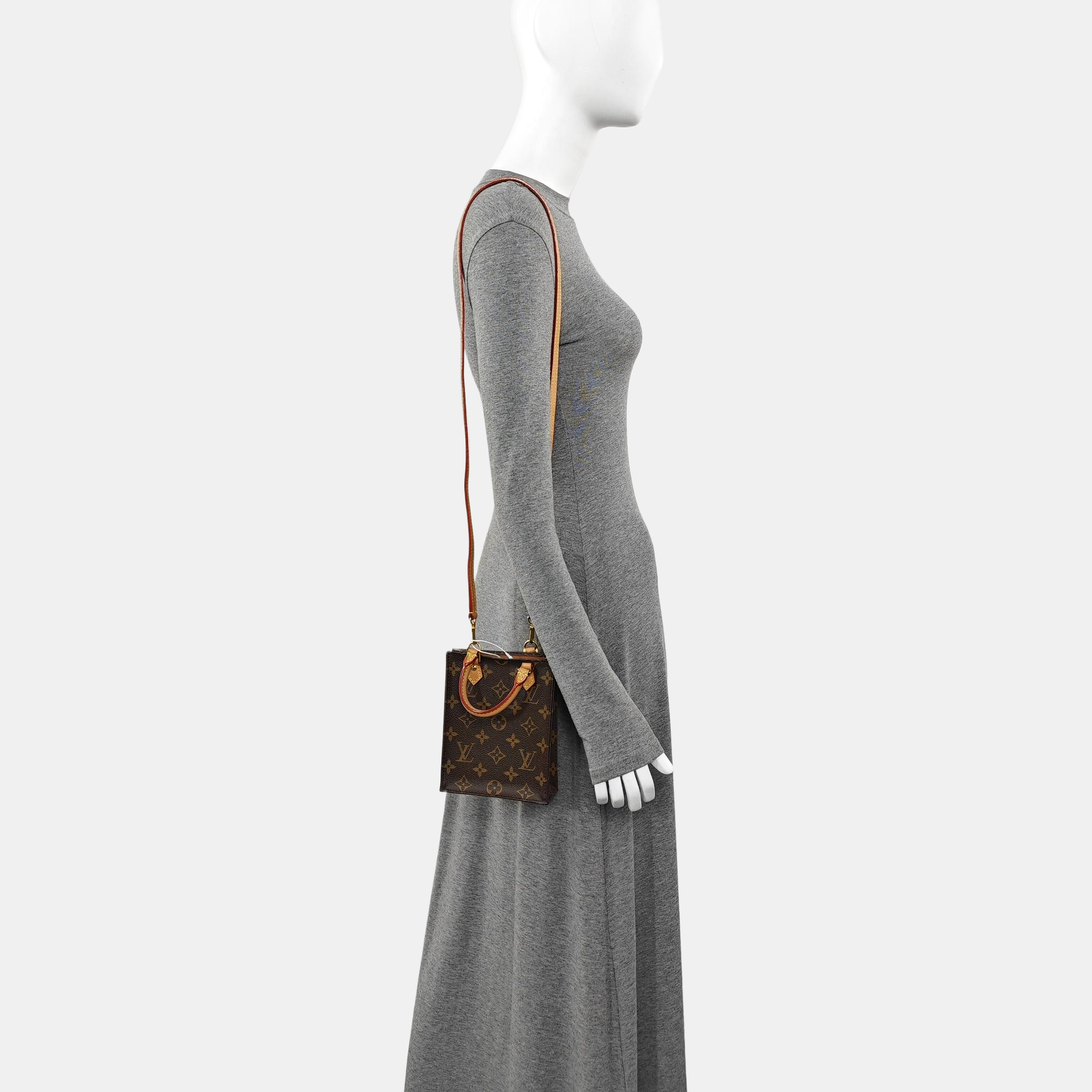 SAC PLAT Mini Monogram Coated Canvas Brown