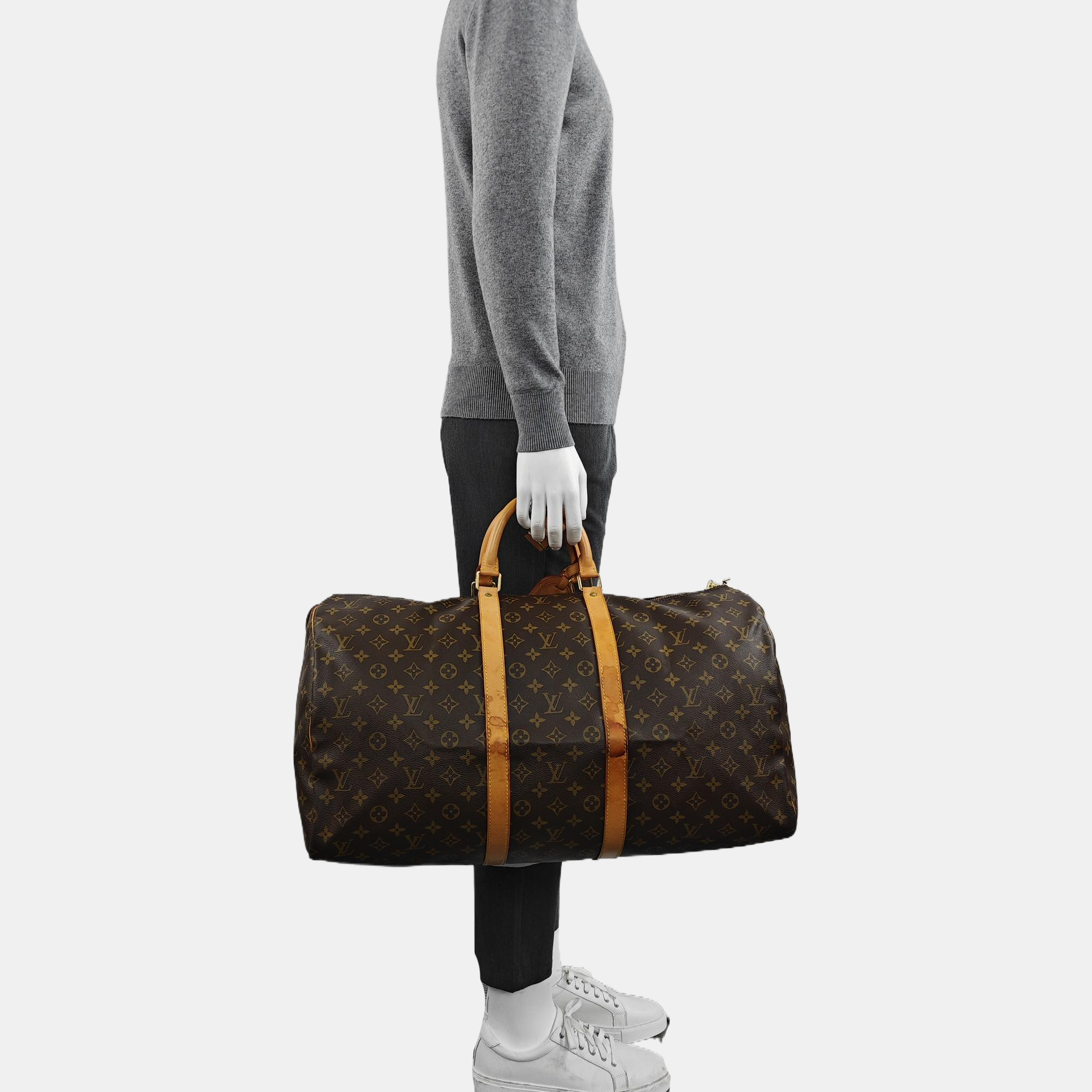 SAC SOUPLE 55 Monogram Coated Canvas Brown
