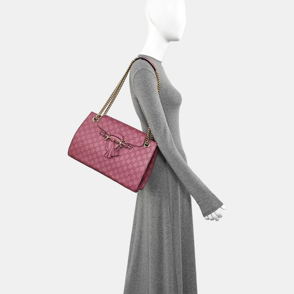Emily Chain Monogram Calfskin Pink