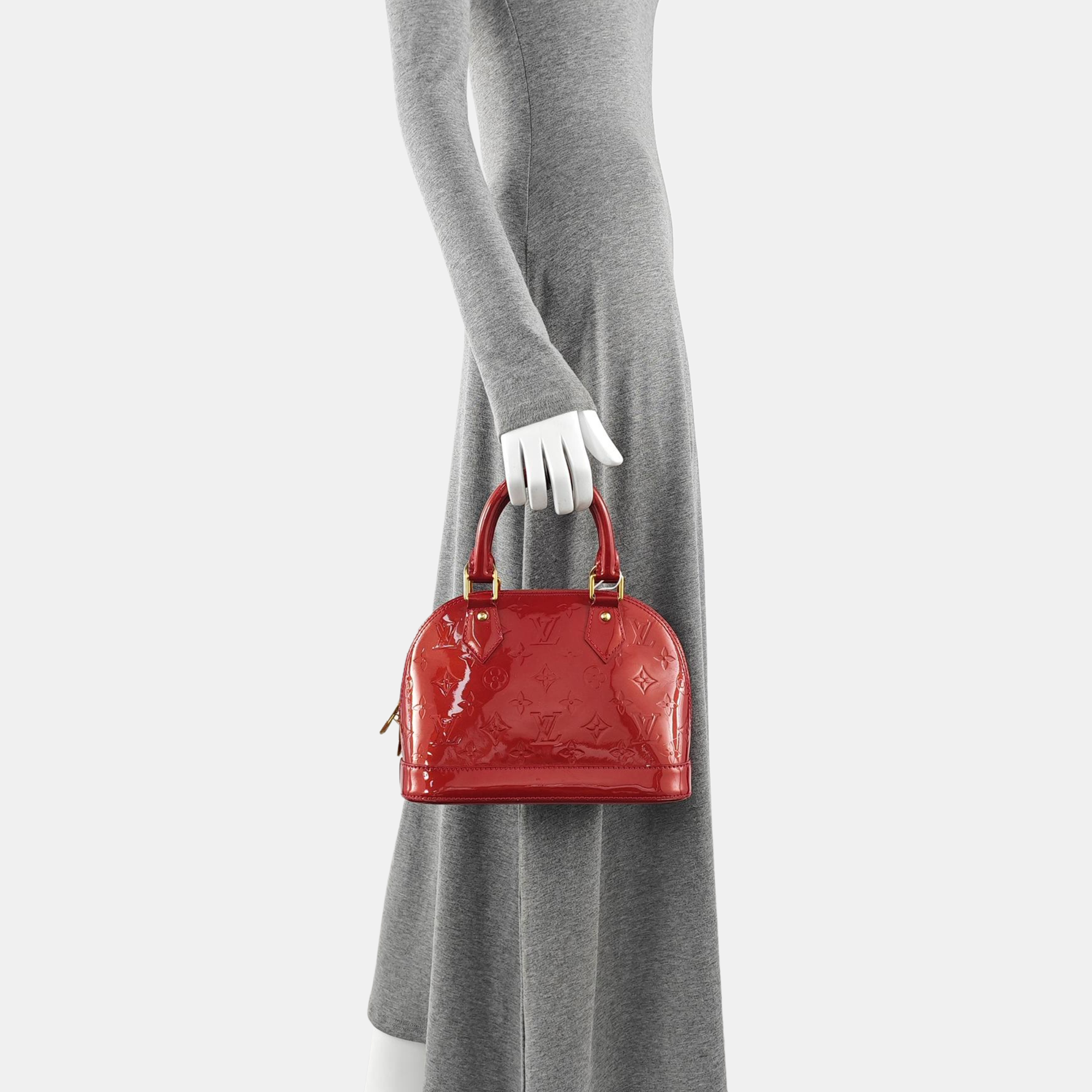 ALMA BB Monogram Patent Leather Red