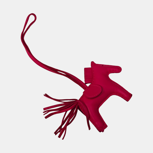 Leather Bag Charm Red