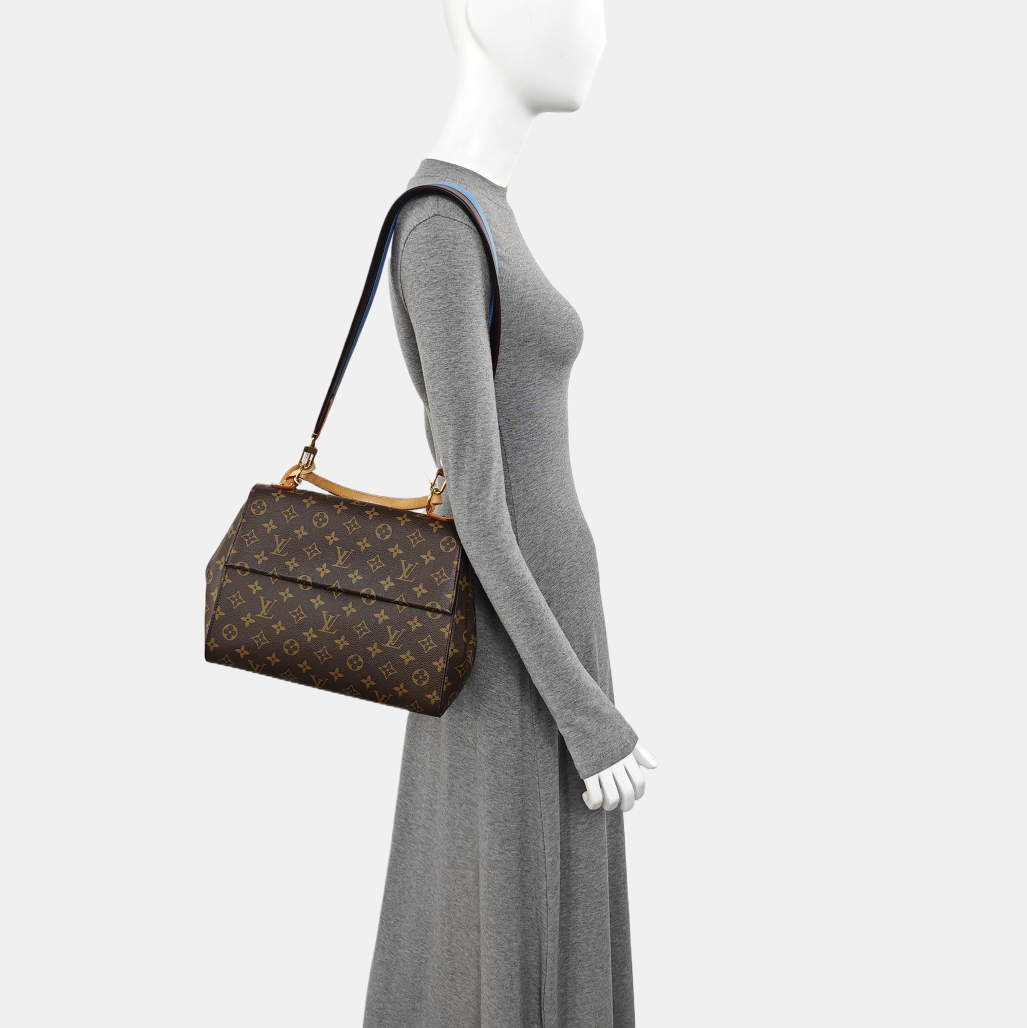 CLUNY MM Monogram Coated Canvas Brown