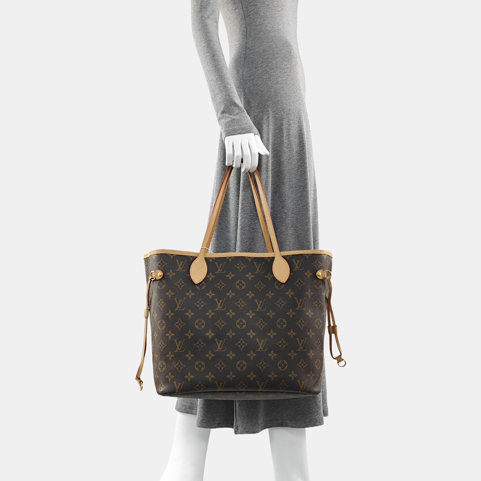 NEVERFULL MM Monogram Coated Canvas Brown