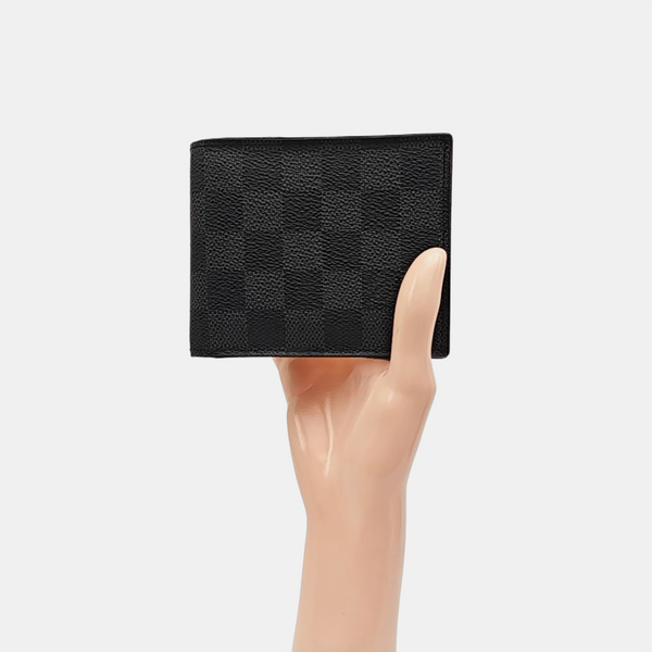 AMERIGO Damier Graphite Coated Canvas Gray Wallet