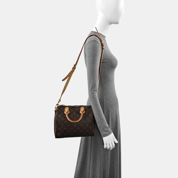 SPEEDY 25 Monogram Coated Canvas Brown