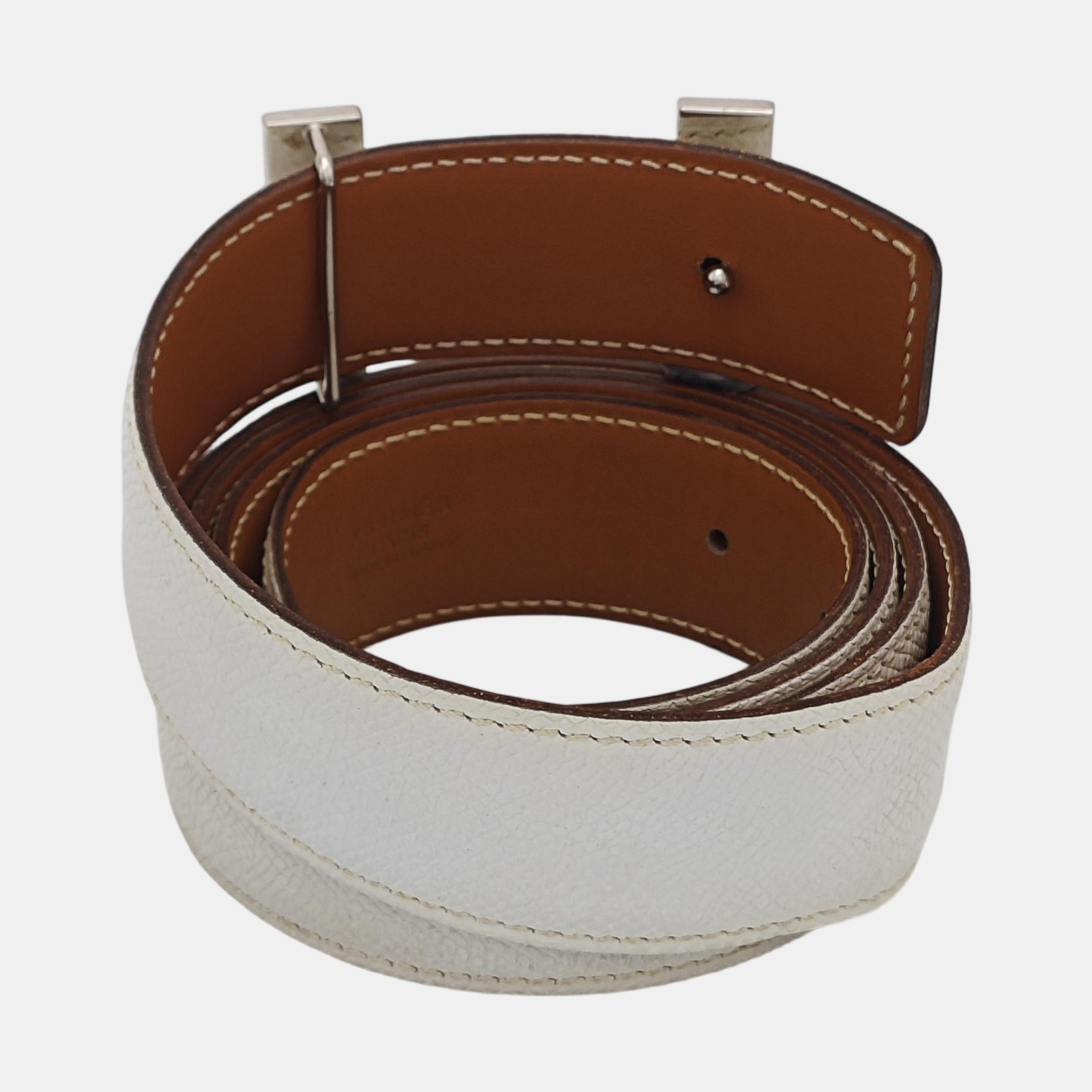 Leather Belt White
