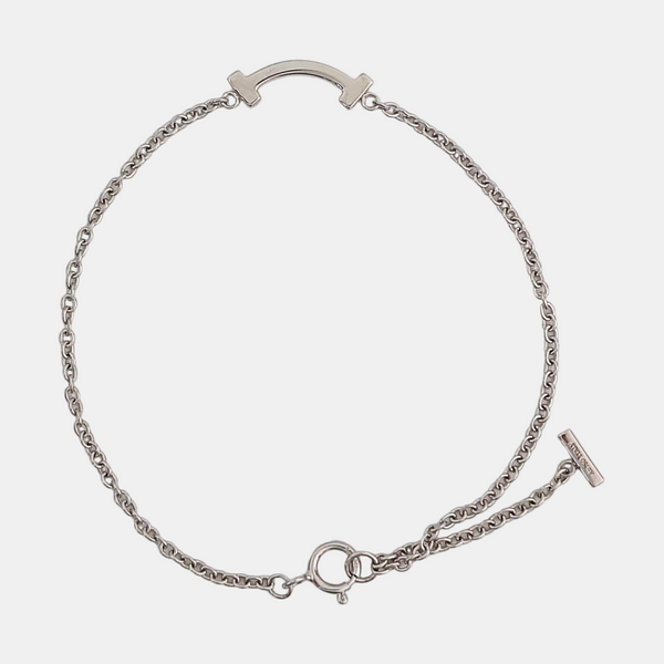 Tiffany T 18k White Gold Silver Bracelet