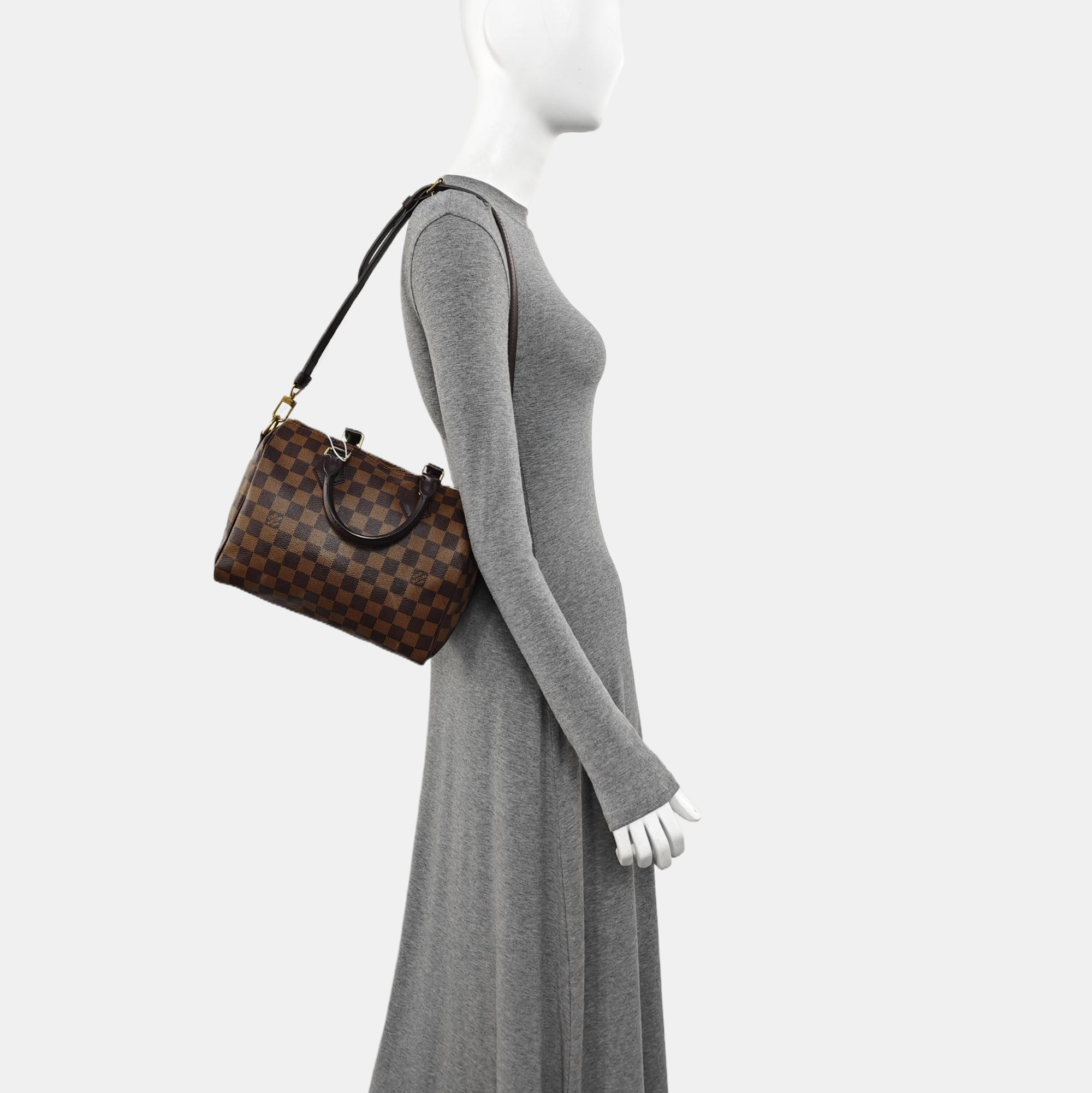 SPEEDY 25 Damier Ebene Coated Canvas Brown