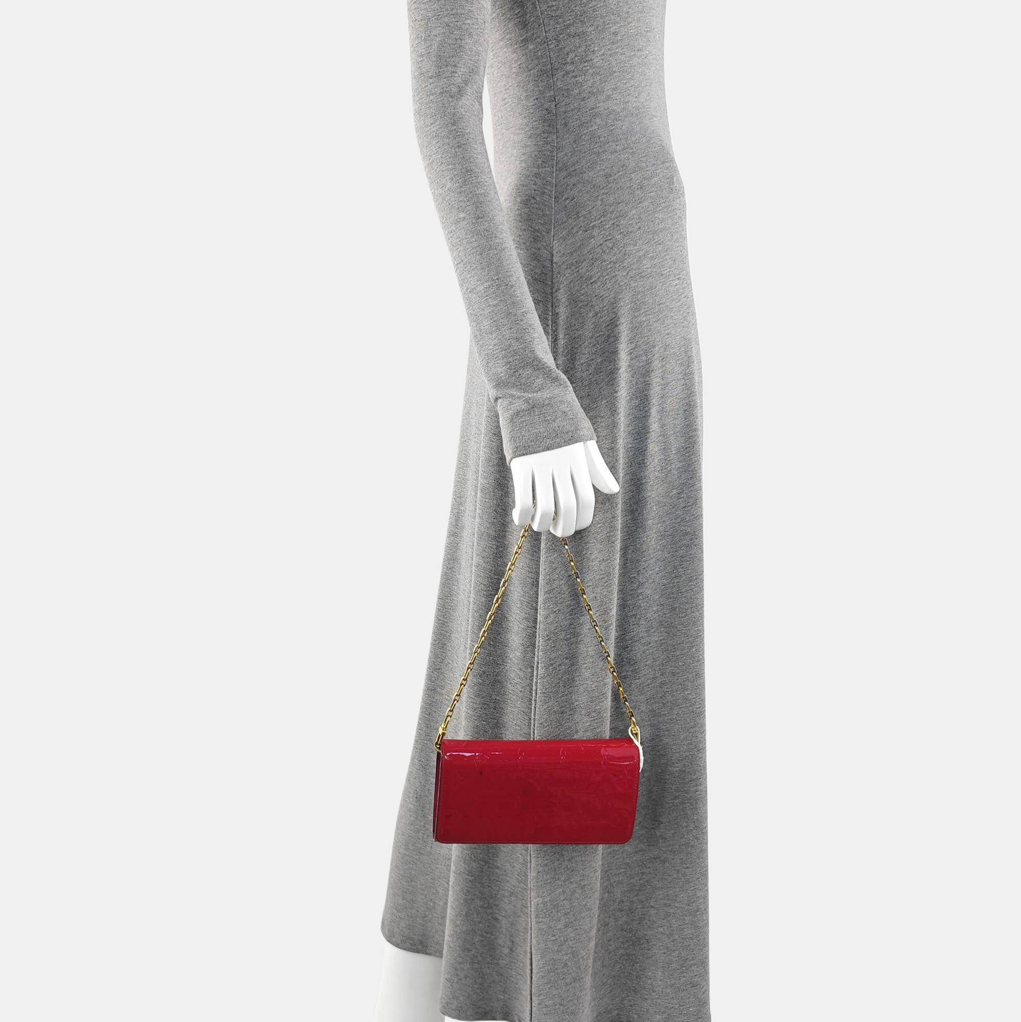 SARAH Monogram Patent Leather Red