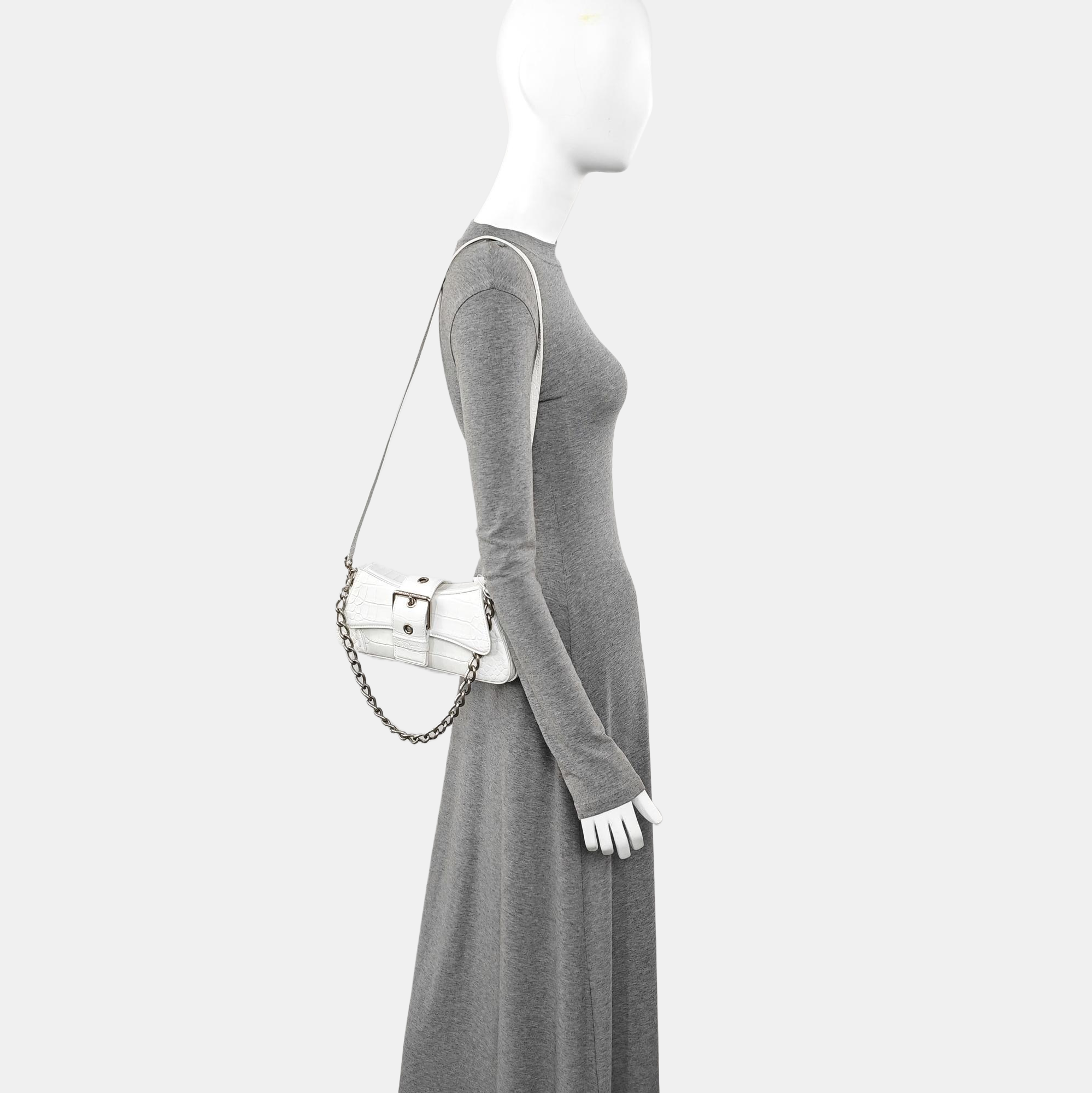 Calfskin Shoulder Bag White