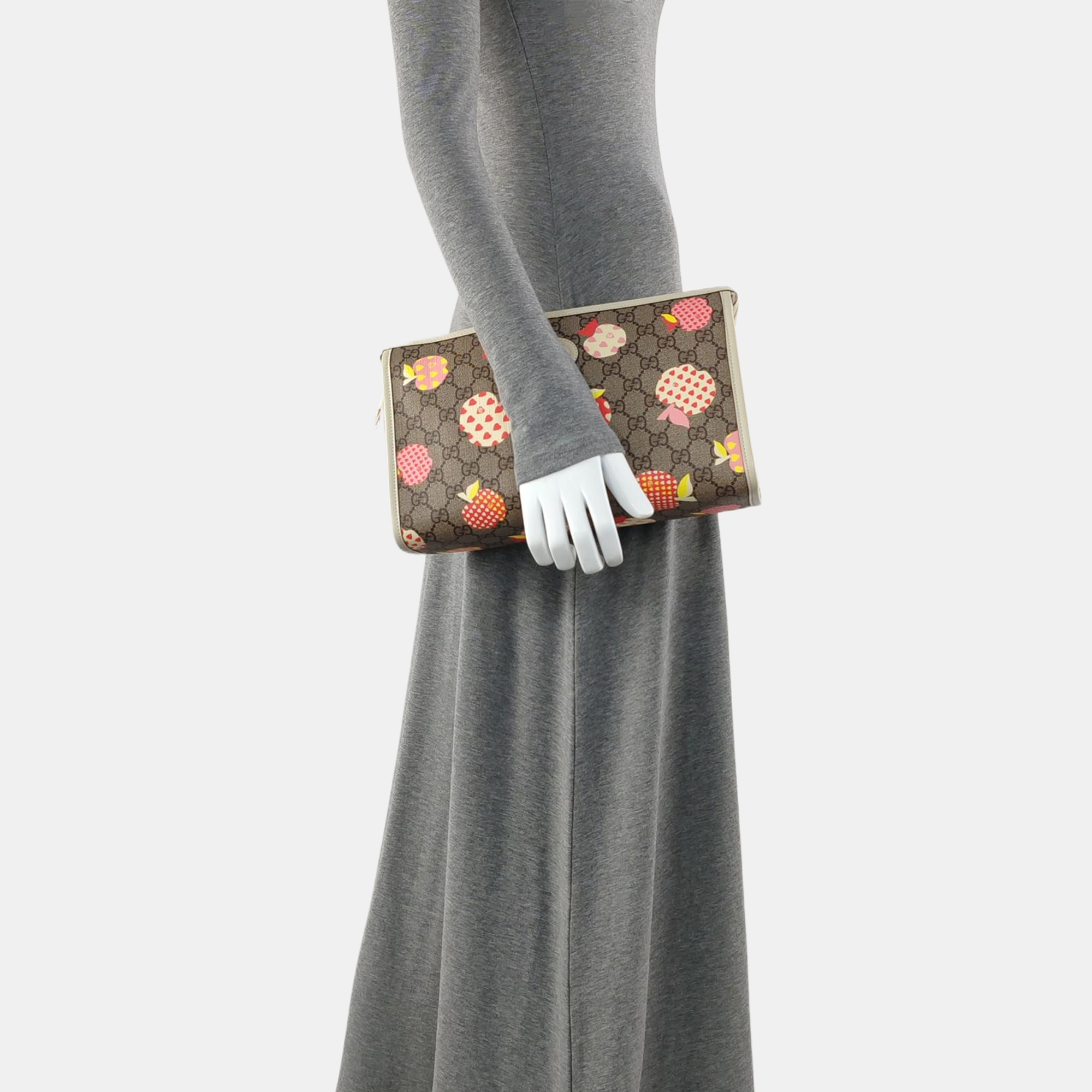 Monogram Coated Canvas Clutch Brown