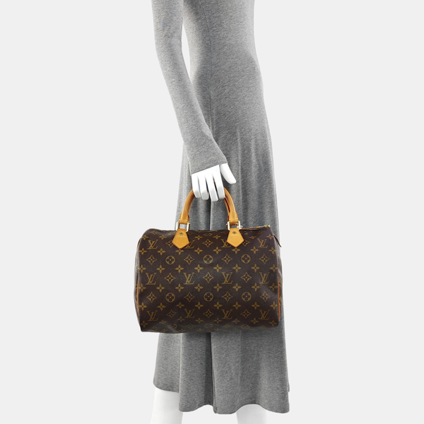 SPEEDY 30 Monogram Coated Canvas Brown