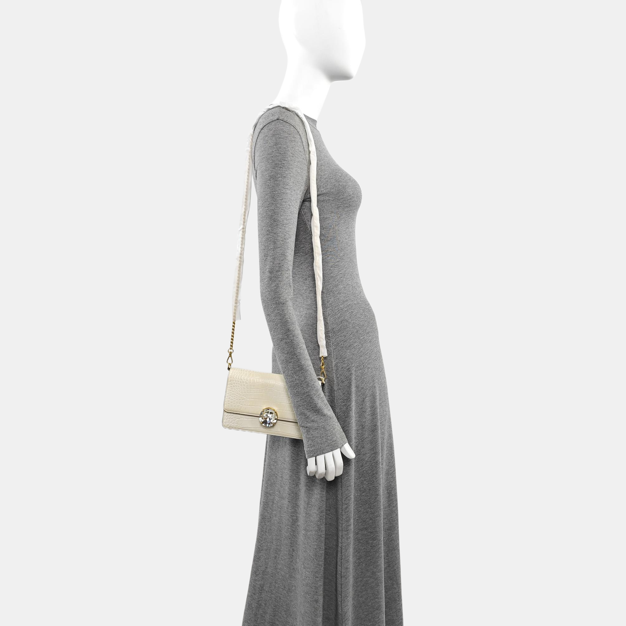 Calfskin Shoulder Bag White