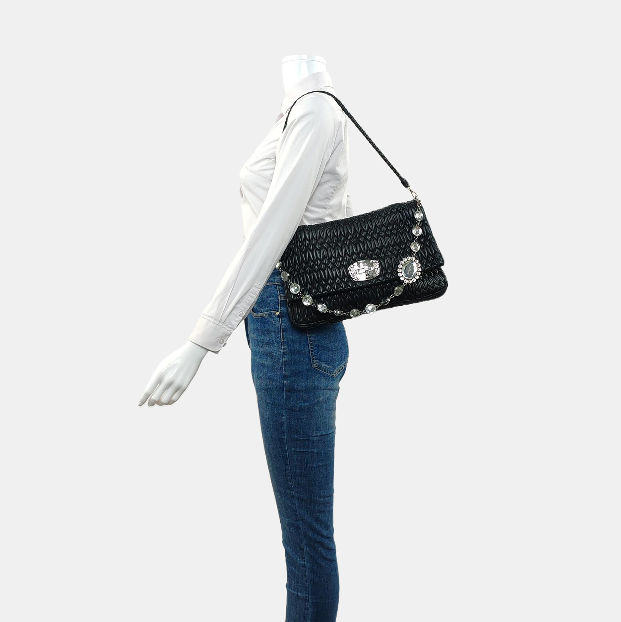 Crystal Lambskin Black