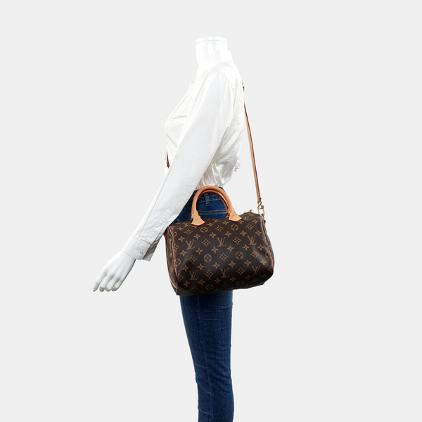 SPEEDY 25 Monogram Coated Canvas Brown