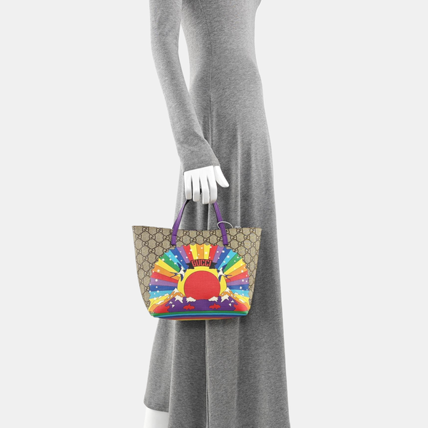 Monogram Coated Canvas Tote Bag Beige