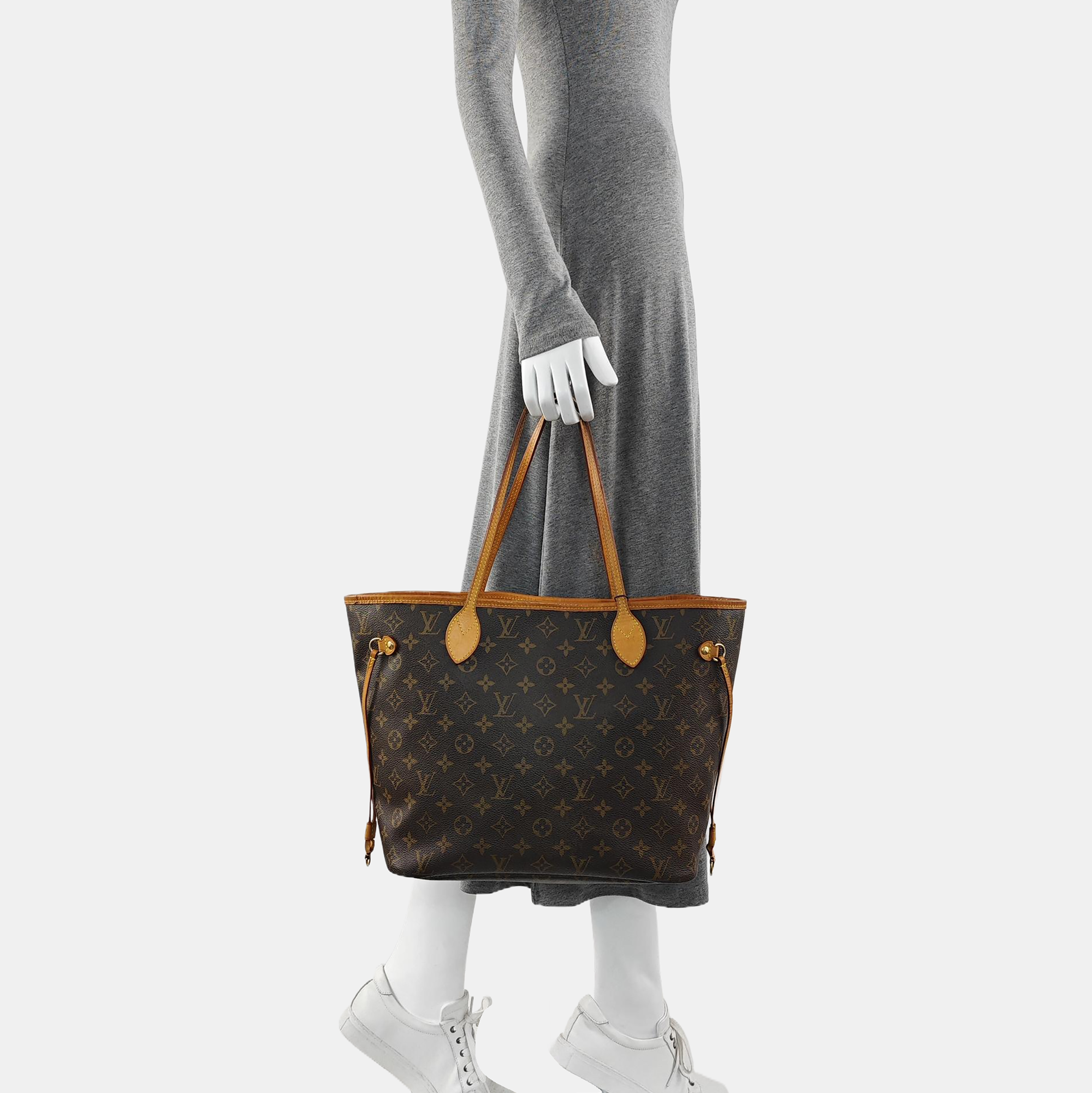 NEVERFULL MM Monogram Coated Canvas Brown
