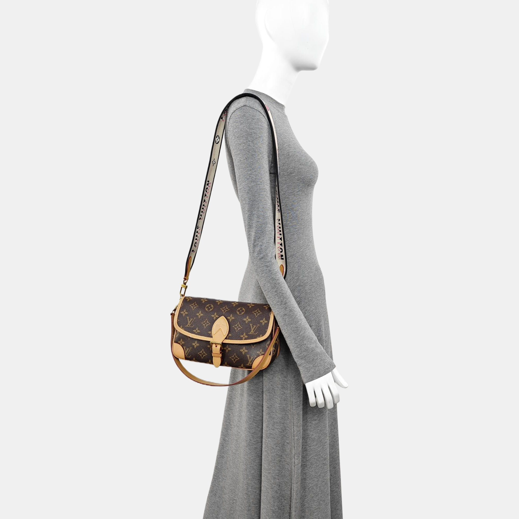 DIANE Monogram Coated Canvas Brown