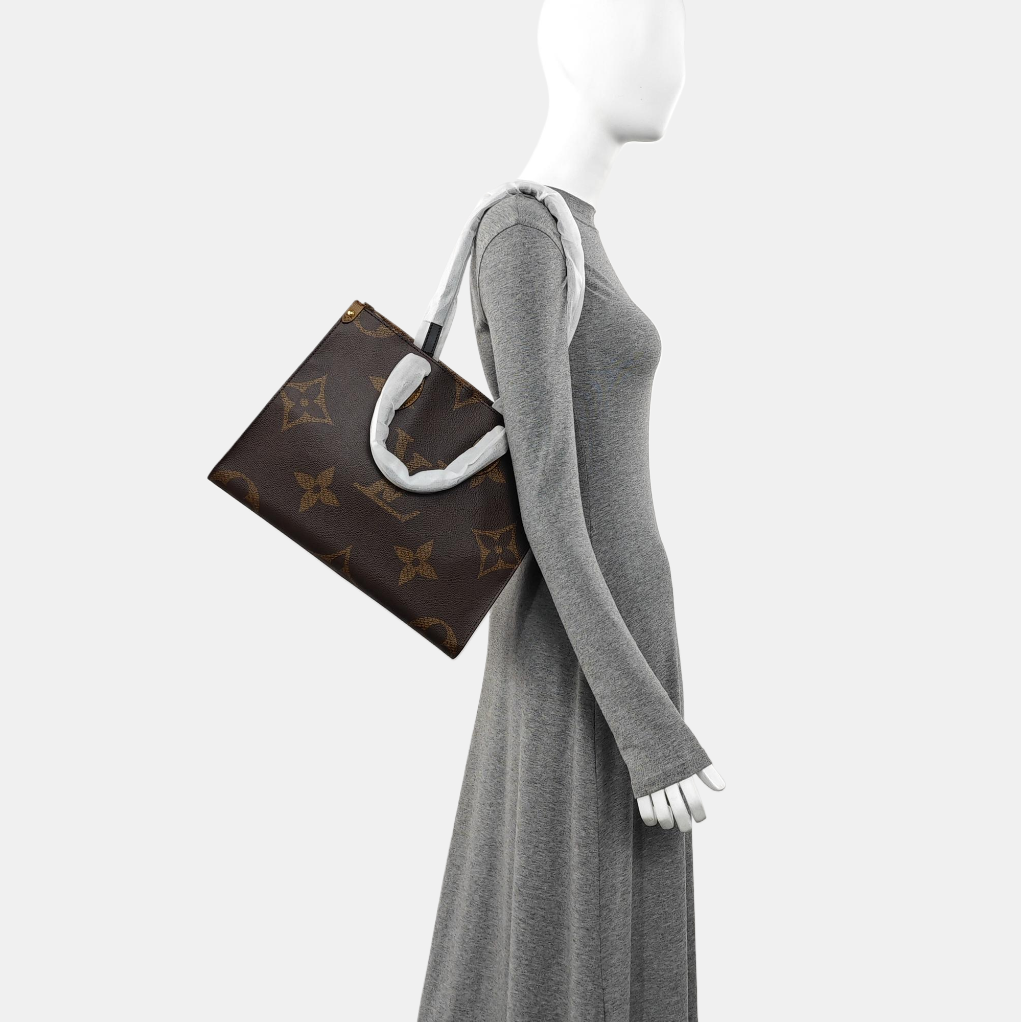 ONTHEGO MM Monogram Coated Canvas Brown