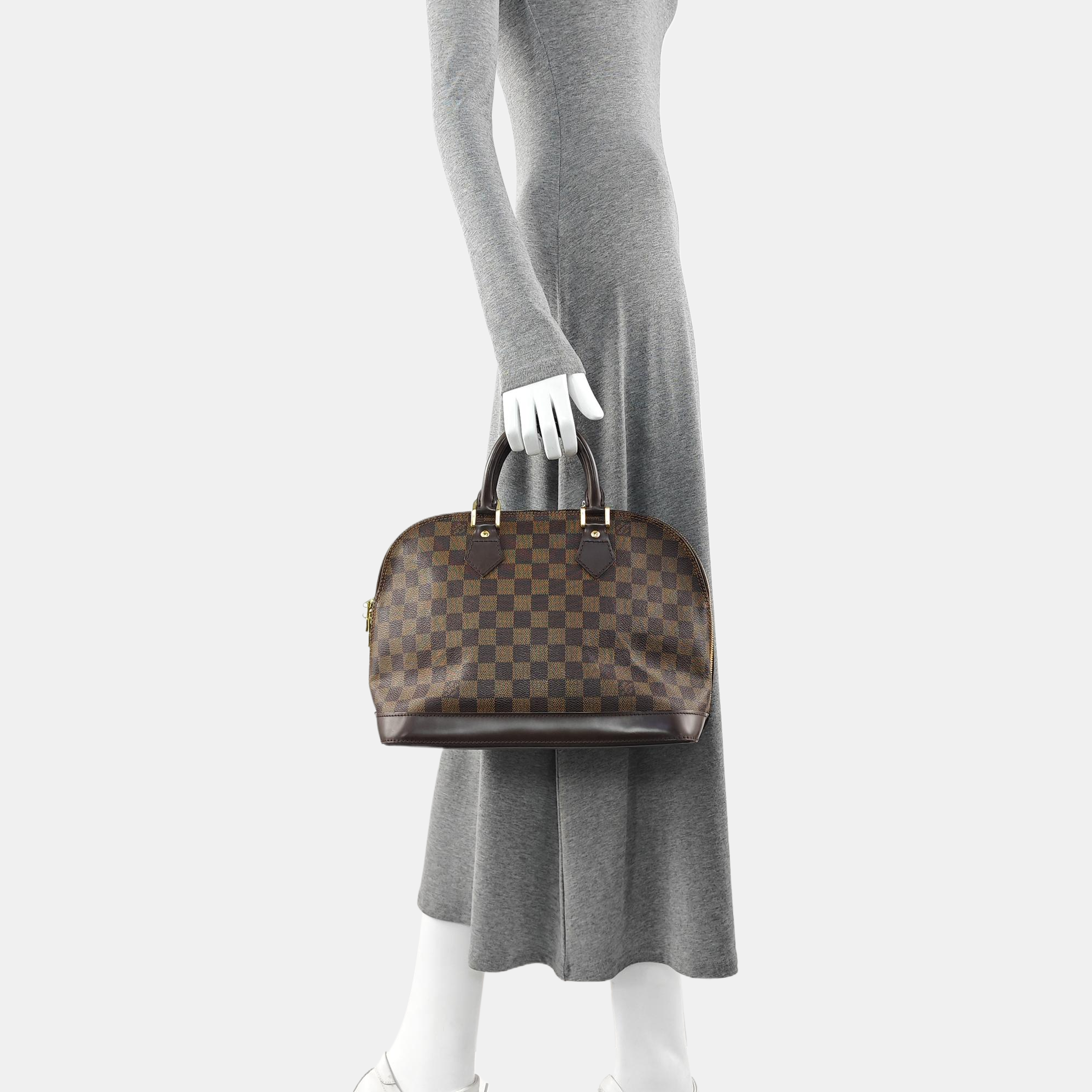 ALMA PM Damier Ebene Coated Canvas Brown