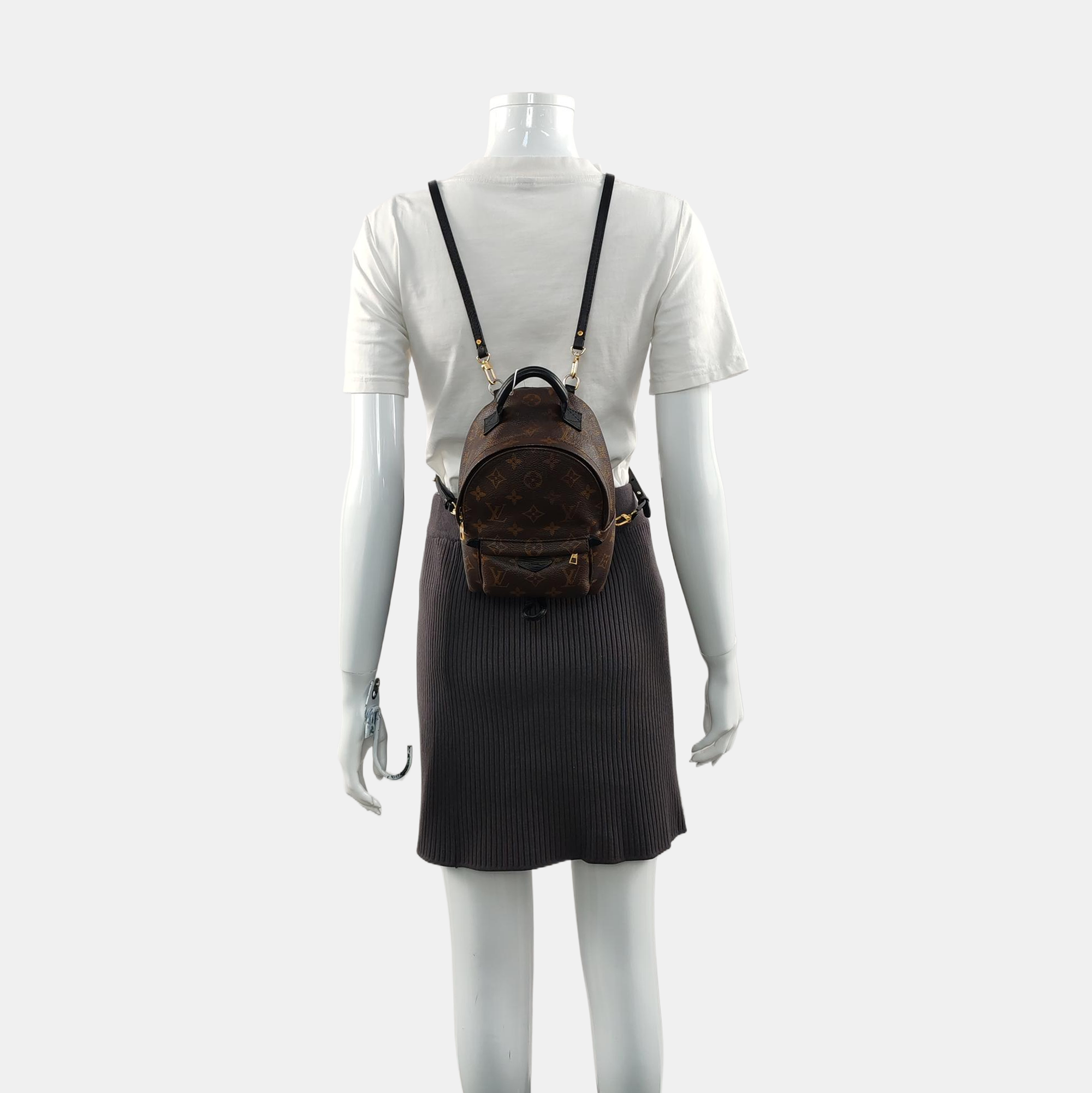 Authenticated pre-owned  PALM SPRINGS Mini Monogram Coated Canvas Brown - Backpack at Looply