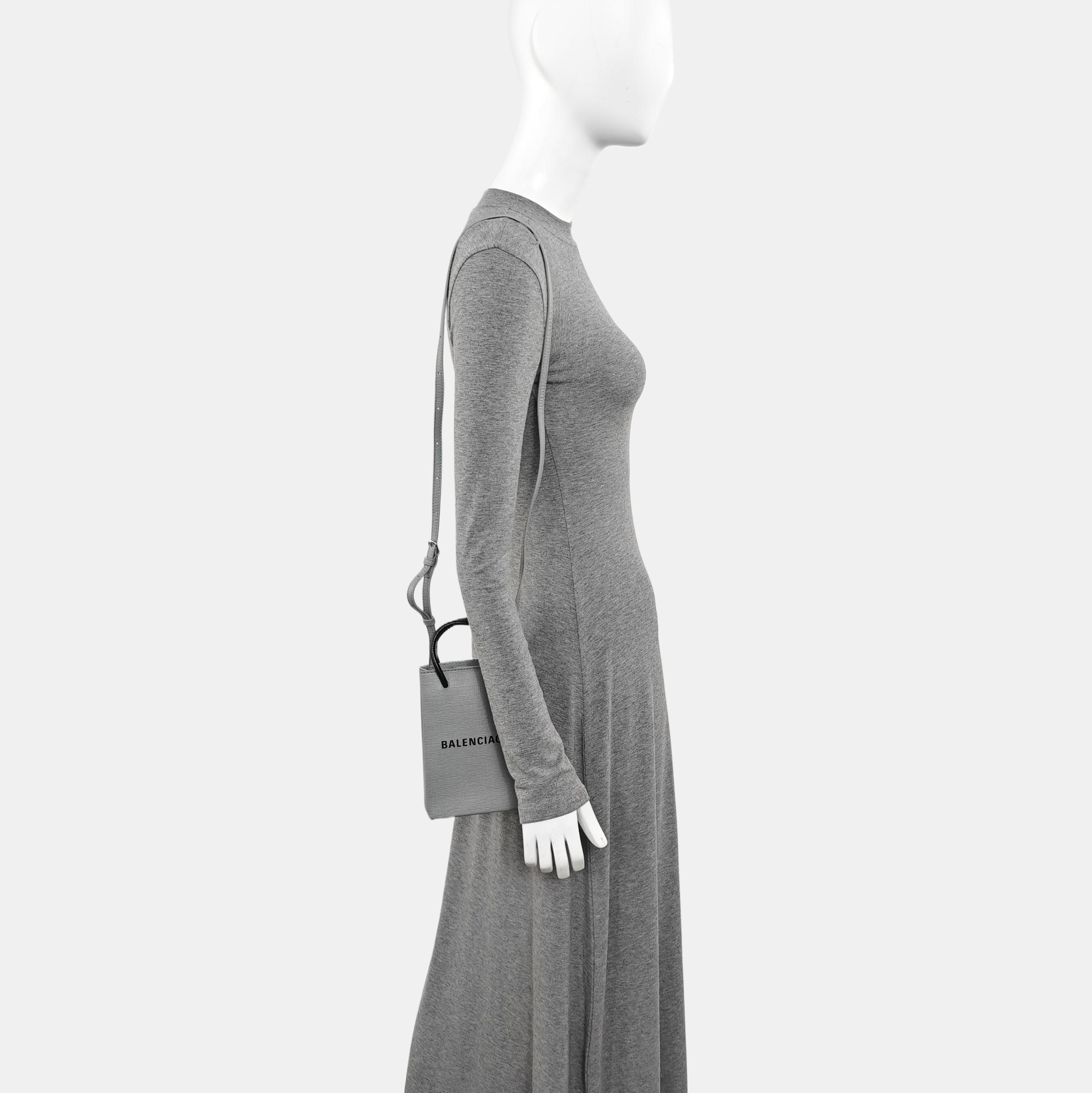 Shopping Bag Calfskin Gray