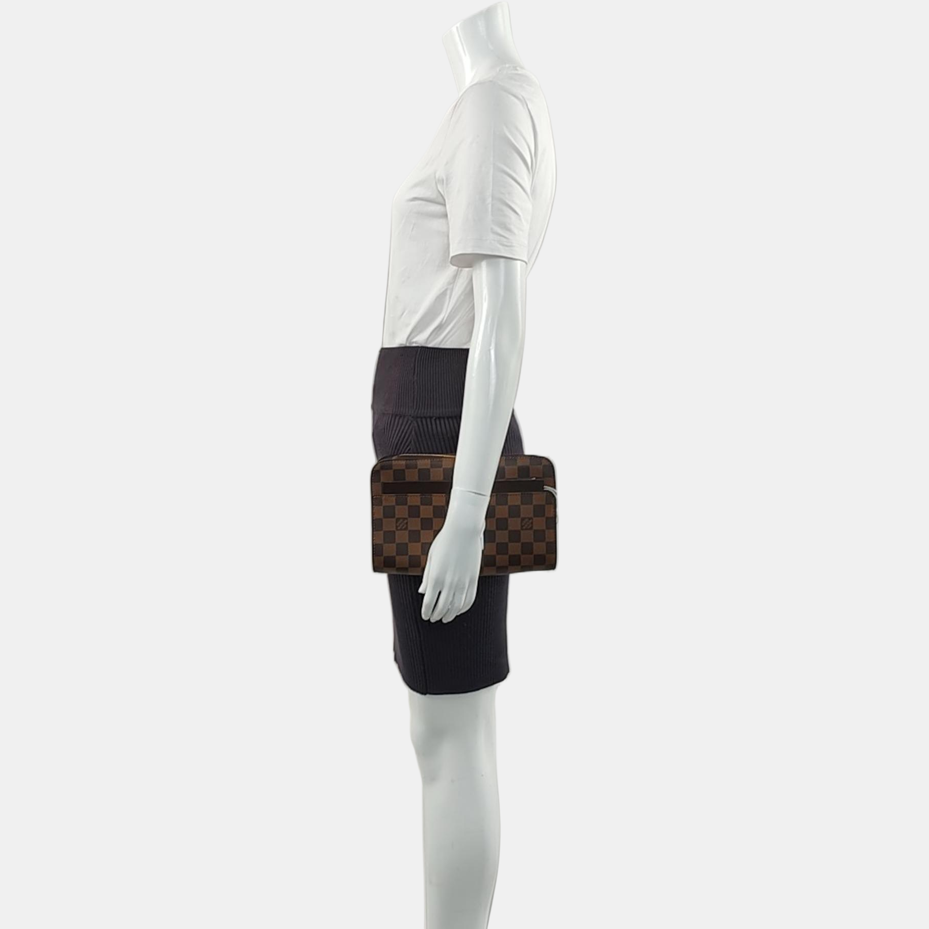SAINT LOUIS Damier Ebene Coated Canvas Brown