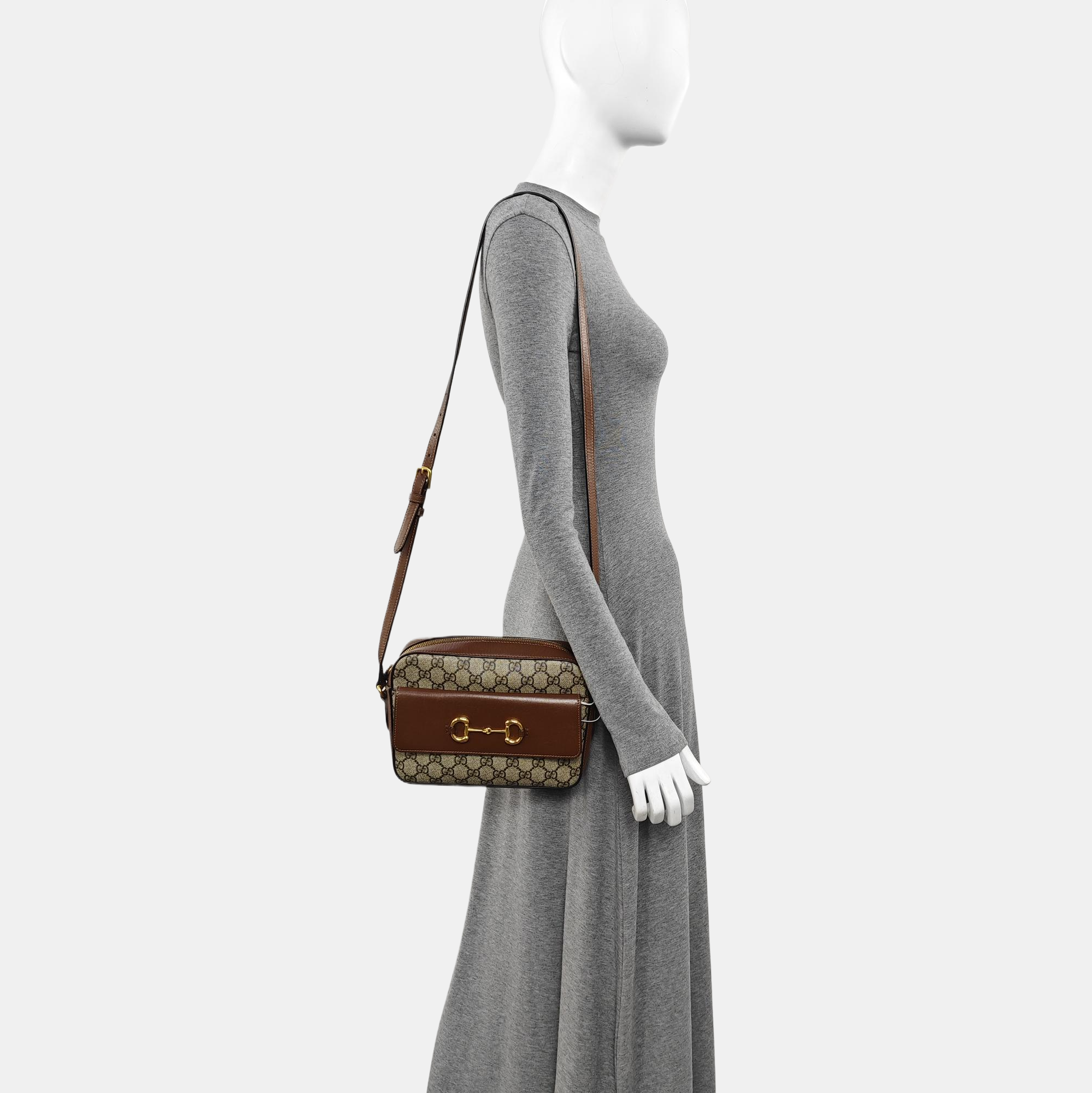 Horsebit 1955 Small Coated Canvas Beige
