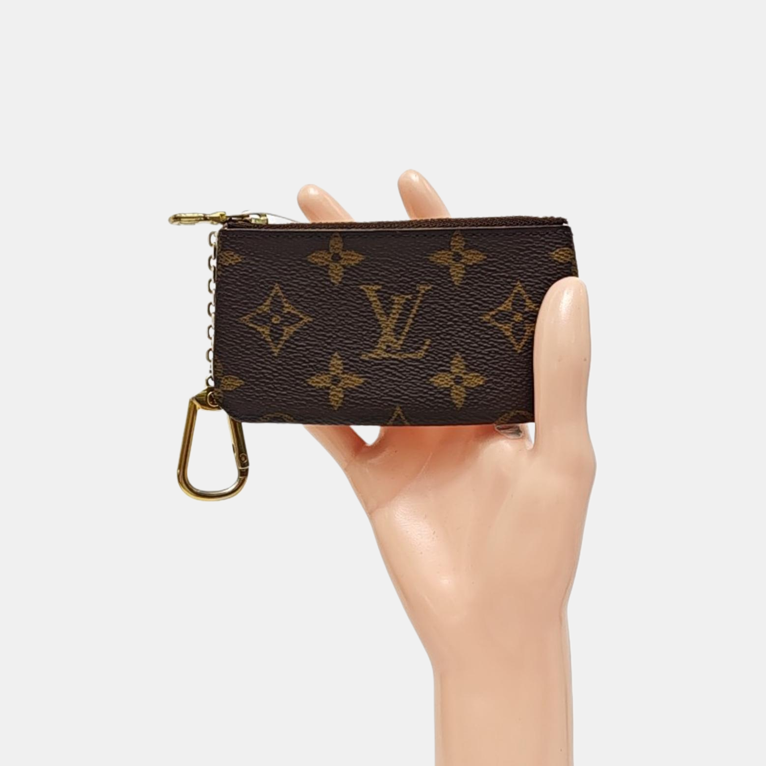 Monogram Coated Canvas Key Pouch Brown