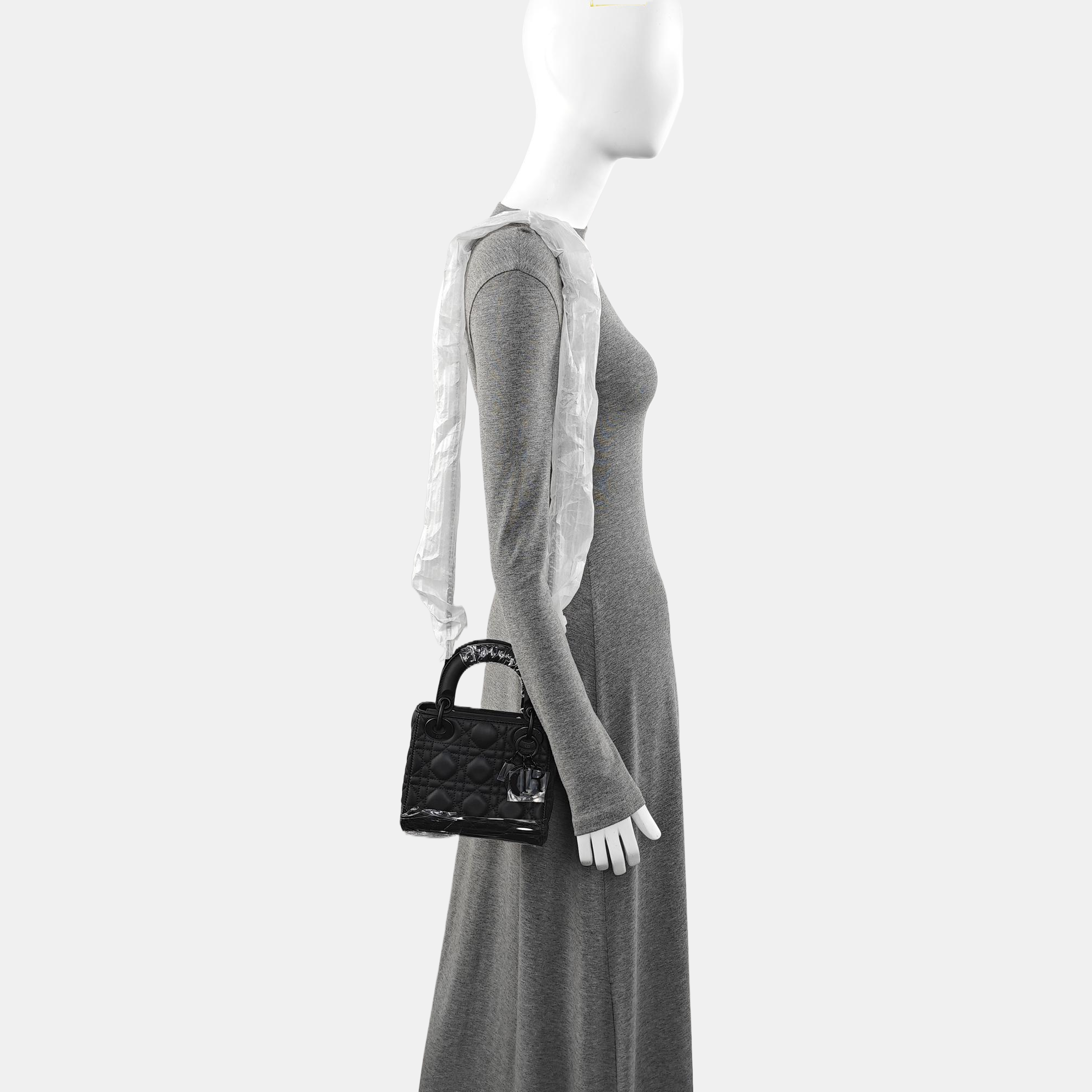 Lady Dior Mini Cannage Lambskin Black