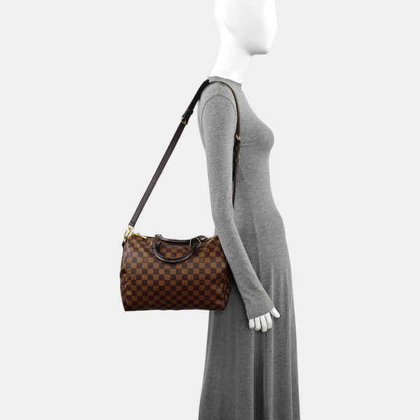 SPEEDY 30 Damier Ebene Coated Canvas Brown