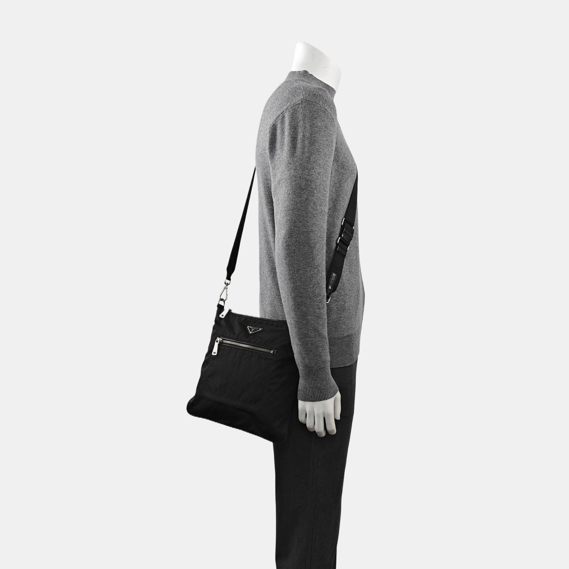 Nylon Top Handle Bag Black