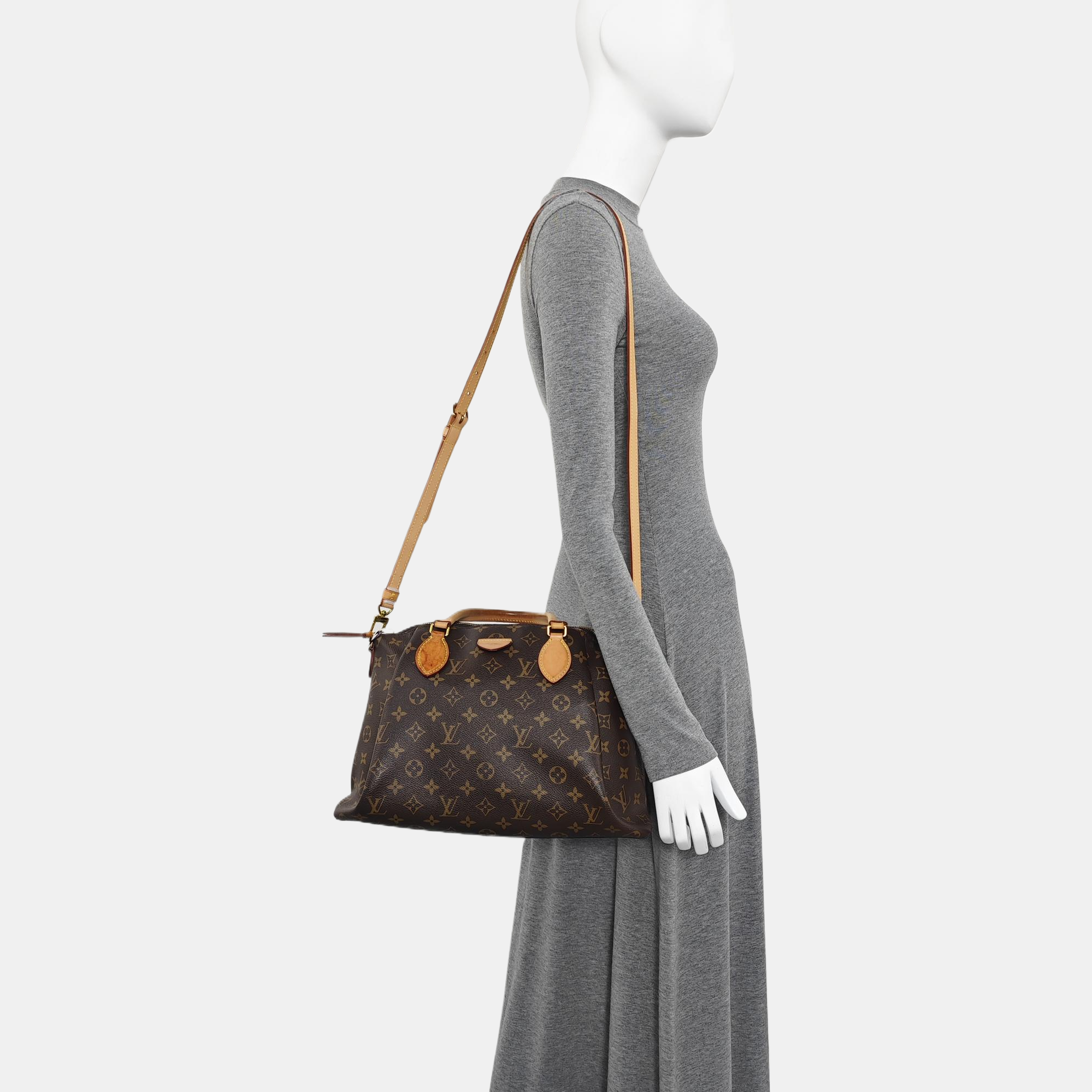 RIVOLI MM Monogram Coated Canvas Brown
