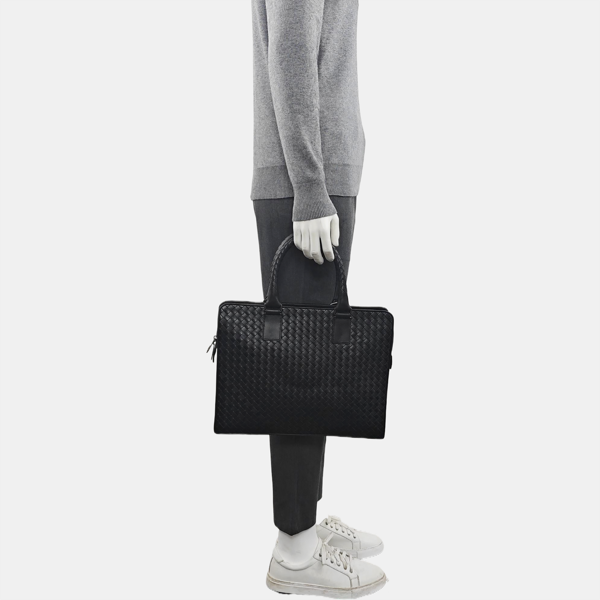 Calfskin Top Handle Bag Black