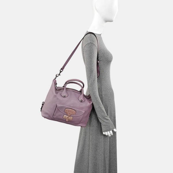 Calfskin Shoulder Bag Purple