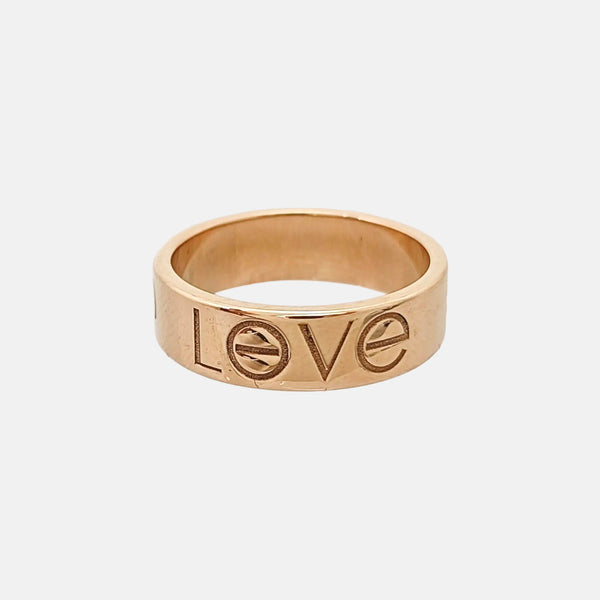 LOVE 18k Rose Gold Ring EU 54