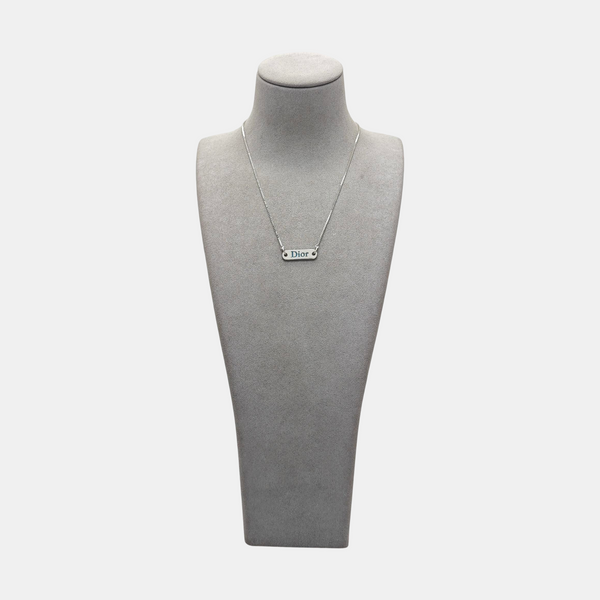 Dog Tag Metal Silver Necklace