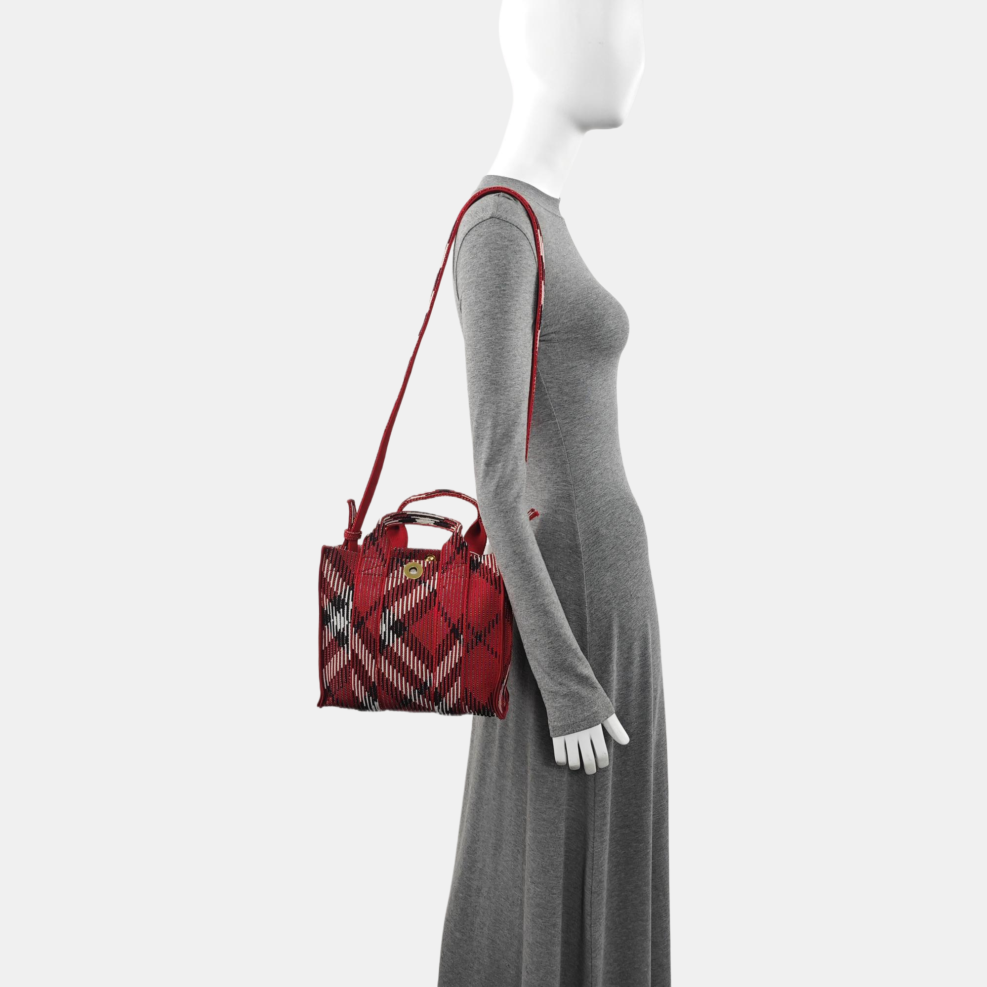 Fabric Shoulder Bag Mini Red
