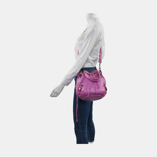 Pompon Bag Calfskin Purple