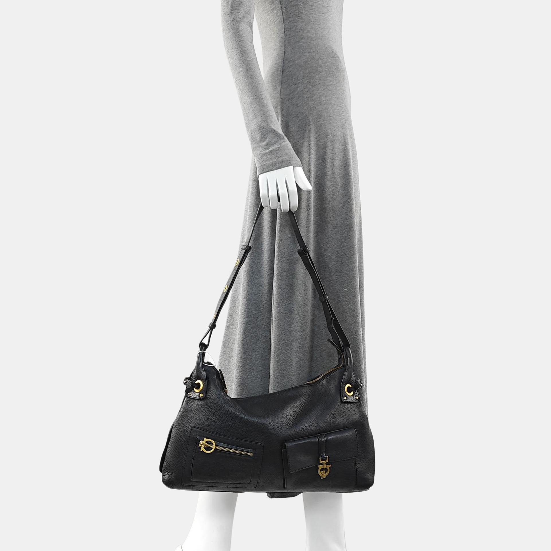 Calfskin Shoulder Bag Black