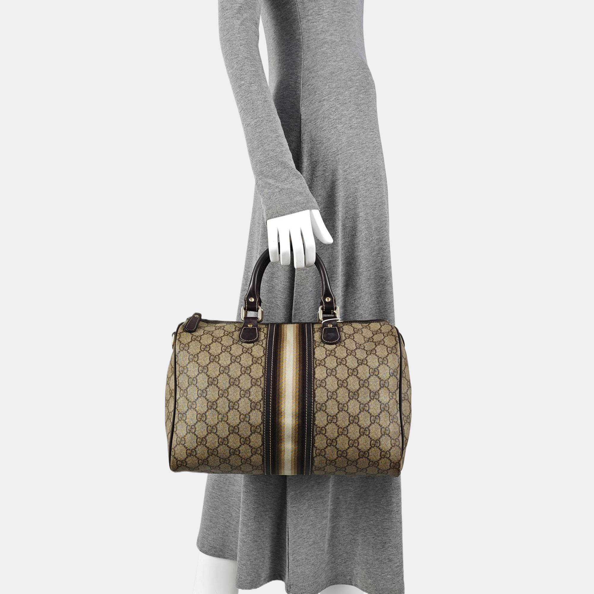Monogram Coated Canvas Top Handle Bag Brown