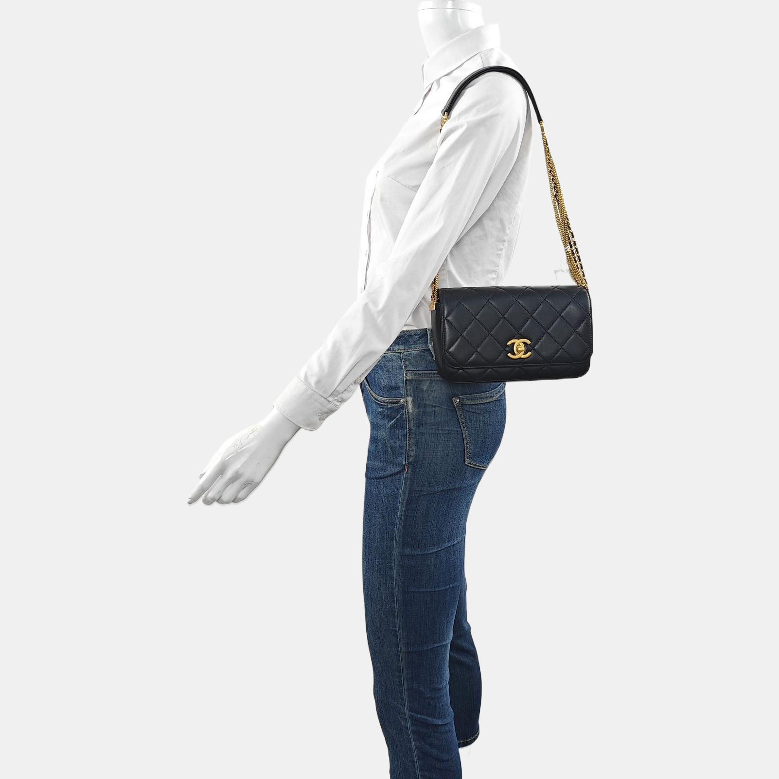 COCO HANDLE Mini Quilted Calfskin Black